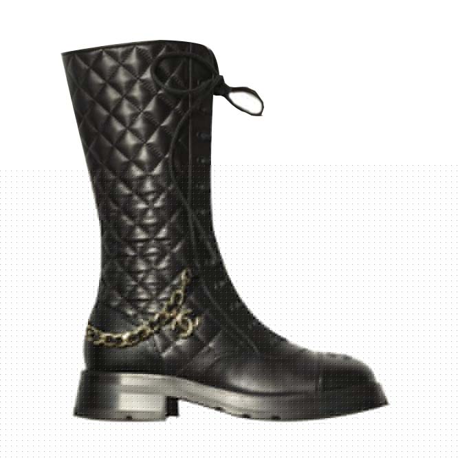 Ch*el lace-ups lambskin & grained calfskinblack g39394 y56181 94305